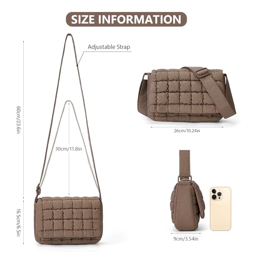 Quilted Crossbody Bag Puffer Purse for Women Lightweight Puffy Shoulder Bag Nylon Crossbody Purse4