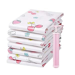 9pcs/set Vacuum bags for Clothes Vacuum Storage bag Cute Cherry Vacuum Compression bag Quilt bag Closet Wardrobe…