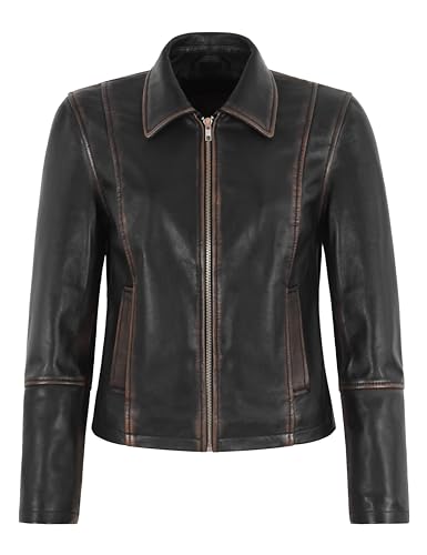 Veste en cuir souple pour femme résolvant le manque de style vintage Smart Range 9566