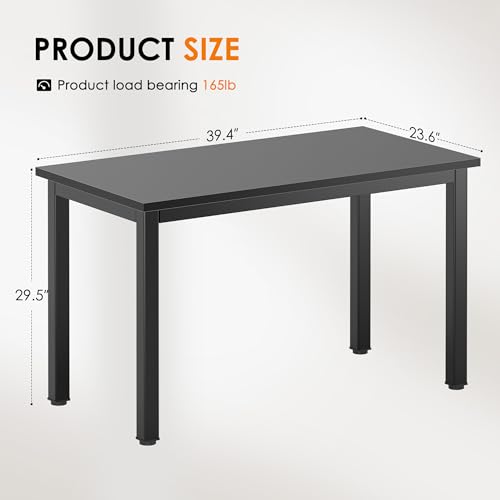 DlandHome 39 inches Small Computer Desk for Home Office Activity Table Writing Table for Small Spaces Study Table Student Laptop Desk Black DND-AC3CB-100 - Image 4