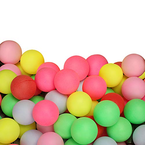 KEVENZ 50 Packs Colored Beer Ball, Assorted Colored Tennis Balls Multi Color Plastic Balls Fun Beer Ping Pong Balls Bulk for Beer Pong Balls, Arts and Craft, Party Decoration, Cat Balls