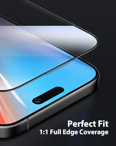 Mkeke for iPhone 15 Pro Max Screen Protector 3 Pack, [9H+ Hardness] [Military-Grade Drop Protection] [Sensitive Touch] [Easy Installation] [HD Clear] Full Edge Coverage Tempered Glass - image 4