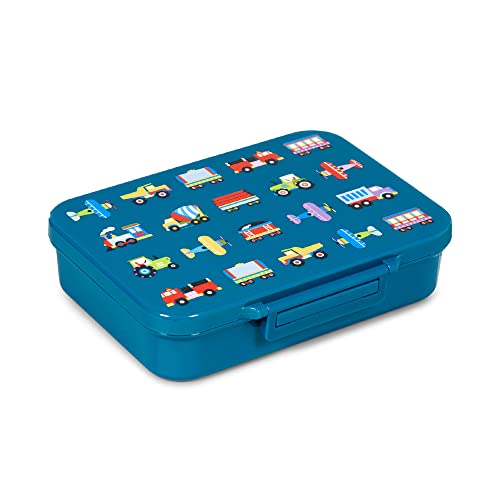 Wildkin Caja Bento para niños y niñas, cuenta con 4 compartimentos, a prueba de fugas con cierre de cierre, perfecta para la escuela y viajes Bento para niños, sin BPA (trenes, aviones y camiones) Cover