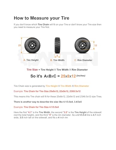 OakTen 4-Link Spacing Tire Chains