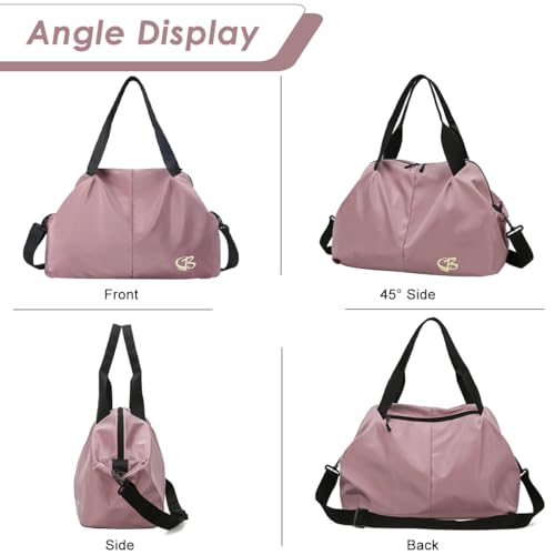 Image of PALAY Gym Bag for Women Light Purple Sports Duffle Bag with Wet Compartment Carry On Overnight Weekend Travel Bags Lightweight Waterproof Luggage Bags for Women