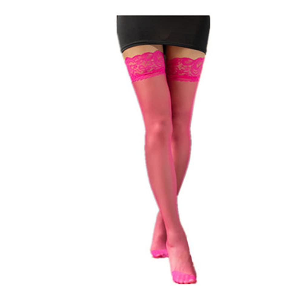 Pończochy kabaretki damskie - 2 pary Pończochy damskie Sheer Sexy Lace Top Zakolanówki Pończochy na podkolanówki Kluby nocne Rajstopy dla dziewczynki (białe)