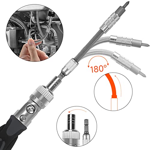 Ratcheting Screwdriver Set, 68 Pcs Magnetic Screwdriver Set ＆Universal Socket Crv Steel Bits Slotted Hex Precision Bits #TOP2