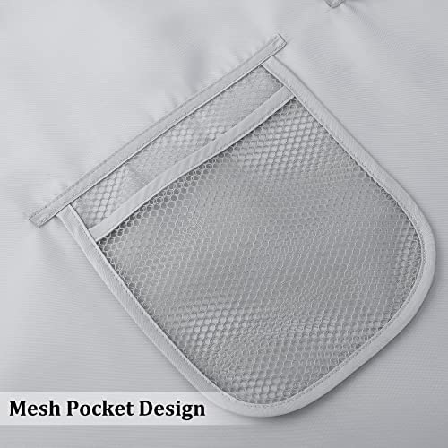 Homerry Grey Shower Curtain For Bathroom Waterproof Fabric Shower Curtain With 9 Mesh Pockets Water Repellent And Light-Weight Cloth Shower Curtain Set For Bathroom Décor 72X78 Inches, Grey #TOP4