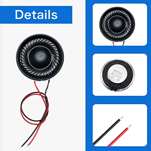 Weewooday 6 Pcs 2W 8 Ohm Small Speakers Metal Shell Round Internal Magnet Speaker Micro Internal for DVD, EVD, Mini Multimedia Loudspeaker by Weewooday - Image 5