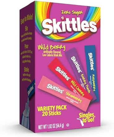 Singles To Go! Skittles Drink Mix, Wild Berry Variety Pack, 20 Packets