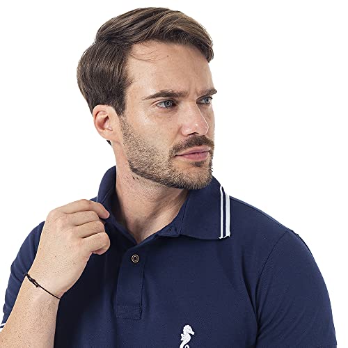 Camisa Polo Premium Masculina Polo Marine (P, Azul marinho)