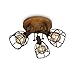 Produktbild Briloner Leuchten - Deckenlampe retro mit Gitterschirm, 3-flammige Deckenleuchte vintage, E27 Fassung max. 25 Watt, verstellbare Lampenschirme, rustikaler Deckenspot aus Stahl, Dunkelbraun