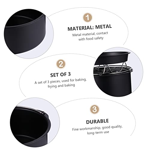 Zerodeko 9 Peças Conjunto de 3 peças para assar cremalheira da fritadeira acessórios para fritadeira