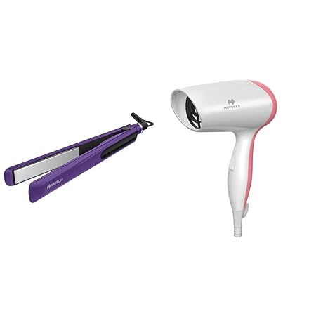 Havells hair styling combo - Straightener (Purple) and Hair dryer (Pink)