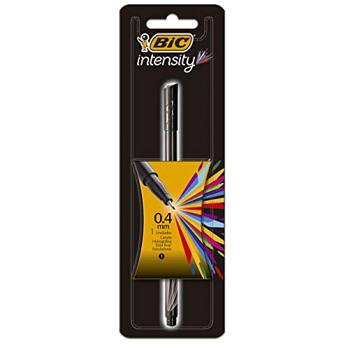 Caneta Hidrografica BIC Intensity Preta, Ponta Ultra fina de 0.4mm, 930763, 1 Unidade, Precisão no T