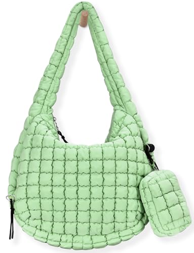 Image of GASSDA Puffer Tote Bag for Women Large Quilted Puffy Lightweight Carryall Crossbody Tote Bag for Women