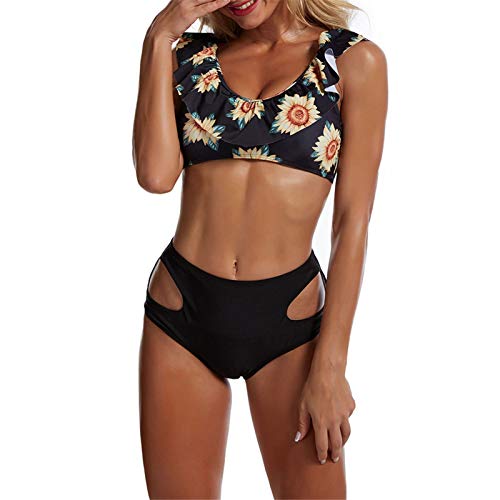 Maillot de bain deux pièces à séchage rapide et culotte haute extensible