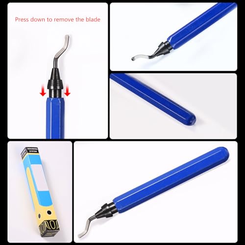 QIXIAMO Deburrer Deburring Tool, Deburrer with Metal Handle and 10/20 Cutter 360 Degree Rotatable Deburring Tool for Resins - Thumbnail 2