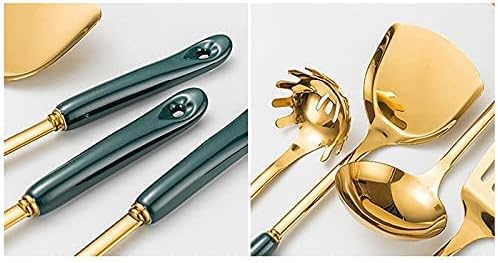 Miniatura 3 de Juego de utensilios de cocina de 7 piezas, juego de utensilios de cocina con soporte, espátulas resistentes al calor y antiadherentes, cuchara para