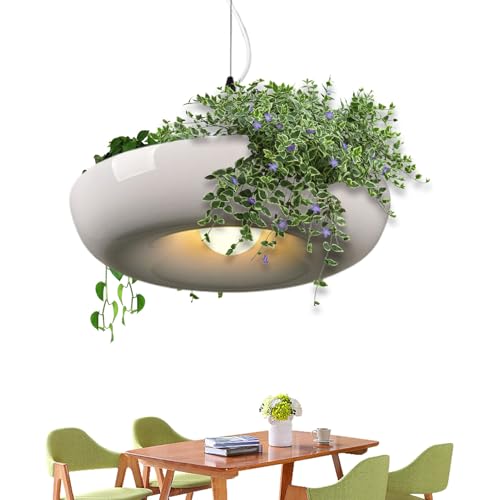 Genérico Lámpara de Techo con Plantas | Lámpara Colgante para Plantas de Comedor | Decoración Minimalista para Dormitorio Cocina Salón Oficina Restaurante