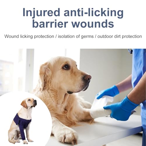 Joyan Hundebody Nach Kastration Rüde, Abriebfeste Erholungshülle für Hunde, Wundschutzanzüge für Hunde, Verhindert Lecken, Bisse, Nässe und Infektion bei Haustierwunden, Waschbar, Blau,L