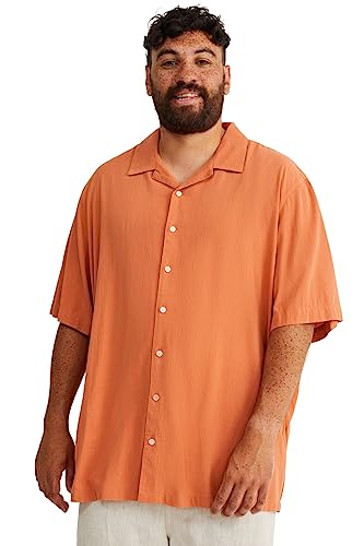 C&A Herren Hemd Kurzärmelig dunkelorange 6XL