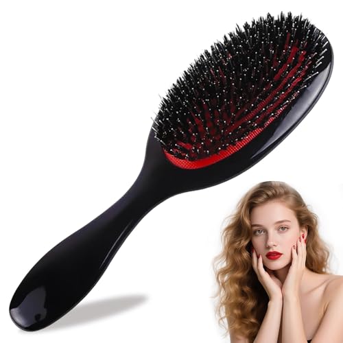 Gentle Detangling Paddle Brush for Extensions Wigs and Natural Hair - Anti-Static Massage Design for Smooth Tangle-Free Locks