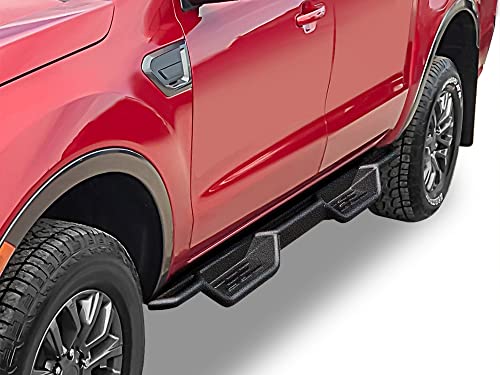 APS Black 6 Inches Tubular Drop Down Style Nerf Bars Running Boards Compatible with Ford Ranger 2019-2023 SuperCrew Cab 4-Door