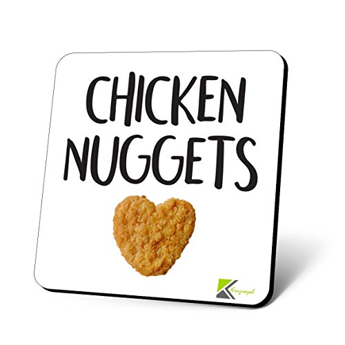 CS850 Chicken Nuggets Novelty Funny Coffee Tea Drink Gift Glossy MDF Wooden Coaster | Gifts for Men, Women, Friend, Foodie | Funny Gag Gift & Stocking Filler