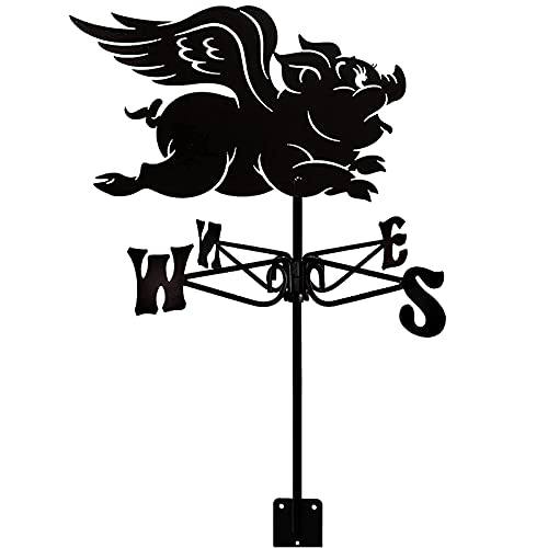 Wetterfahne, fliegendes Schwein mit Dachhalterung, Wetterfahne, Windrichtungsanzeige, Retro-Wetterhahn, Metall, Garten, kreative Windfahne, Edelstahl, für Bauernhof, Heimdekoration, Geschenk - A Wetterfahne, fliegendes Schwein mit Dachhalterung, Wetterfahne, Windrichtungsanzeige, Retro-Wetterhahn, Metall, Garten, kreative Windfahne, Edelstahl, für Bauernhof, Heimdekoration, Geschenk - A
