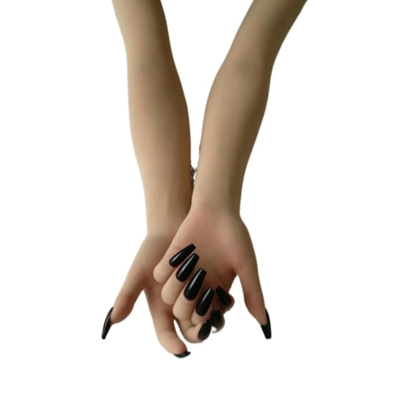 Generisch Ultra Thin Breathable Split Five Finger Gloves Sheer Stocking Fabric Transparent Opera Length for Cosplay, Nail Art Display and Photography, HEI-CT-FUSI, Einheitsgröße