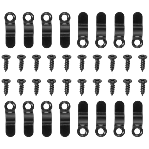 Image of HARFINGTON 100Pcs Picture Frame Backing Hardware Clips with 100Pcs Screws Photo Frame Turn Button Fastener Picture Frame Backing Clips for Craft Hanging Picture, Black