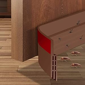 Flintronic Tochtstrip voor deuren, zelfklevende deur tochtstopper, lijm onder de deur vegende weerstrippen, geluiddichte rubberen bodemafdichtstrip, deurtochtstrip, 5 x 99″ (B x L)