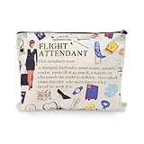 Pliwcas Flight Attendant Cosmetic Bag for Women Airplane Flight Attendant Accessories for Crew Christmas Birthday Gift for Coworker Friends Air Stewardess Travel Essentials Gift for Women