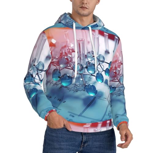 nanger Chemical Periodic Table Print Men'S Casual Hooded Sweatshirt, Thin Fleece Long Sleeve Hoodie Pullover With Pocket