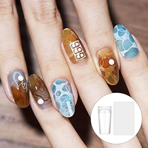 Cozlly Nail Art Jelly Stamper, Silicone Jelly Stamper with Scraper, Gel Nail Stamper, Clear Nail Art Stamper, Nail Stamping Tools, Nail Art Stamping Stamper for Manicure Tools Nail Art Design