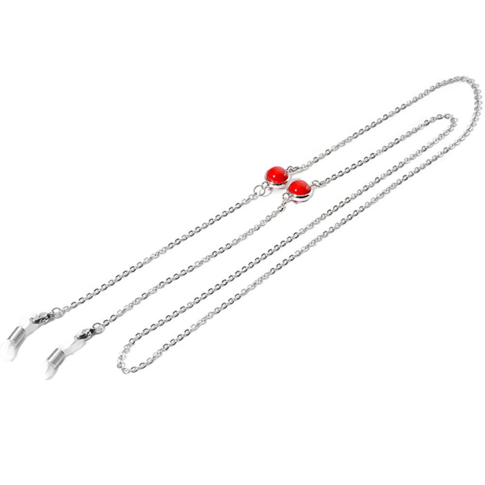 GDHKDDFL Simple and versatile glasses chains, Sunglasses Chains Eyewear Retainer Chain Eyeglass Strap Holder Neck Cord for Women(Y Red)