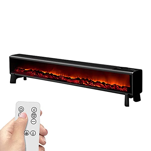 Heater 3D Simulation Convection Stove Silent Remote Control Electric Space Heating Living Room Large Area Heater Waterproof IPX4 Intelligent Constant Temperature 2200W