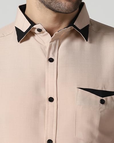 Image of TAGDO Men's Full Sleeve Shirt | Pocket Design and Spread Collar Shirt for Man (2054)