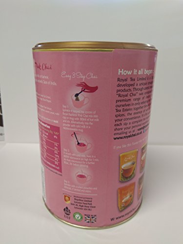 Royal Chai Premium Instant Tea, Sweetened Kashmiri Pink Chai 400G Tub #TOP2