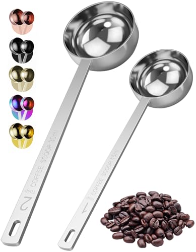 Orblue Premium Coffee Scoop Set - 1 Tbsp (15ml) & 2 Tbsp (30ml) Measuring Tablespoon - Stainless...
