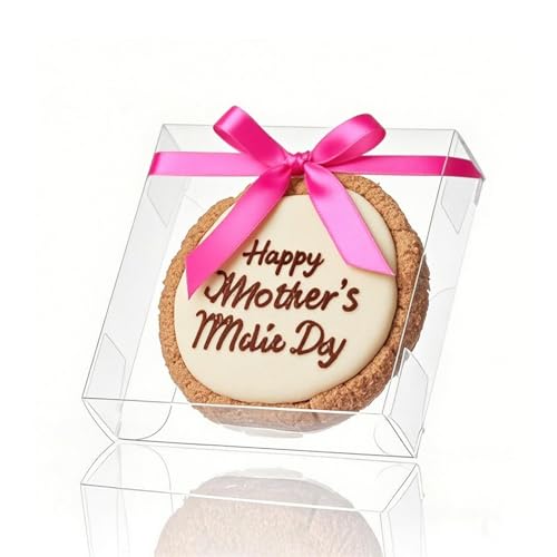 ROSPAKTEK 100Pcs Plastic Clear Single Treat Boxes with Full Window - 4x4x1.2inch, Dessert Box for Macarons, Donuts, Parties & Holidays