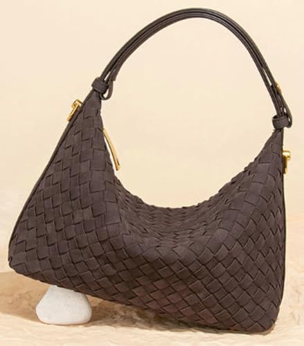 Bolso tejido de gamuza para mujer estilo tote y bandolera miniatura 4
