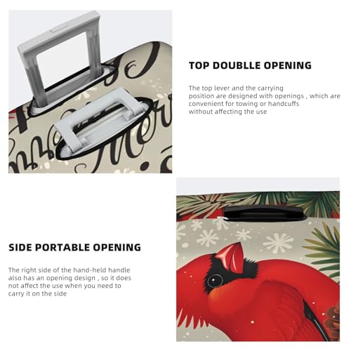 Travel Luggage Cover Merry Christmas Bird Fashion Washable Baggage Suitcase Protector Fit For Luggage Large4