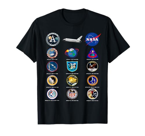 NASA Apollo Missions Patch Space Shuttle Insignia Logo T-Shirt