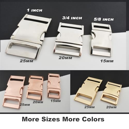 Bytiyar Buckle 6 pcs 1 inch(25mm) Quick Side Release Clips Metal Buckles for Straps Webbing Paracord Bracelet Dog Collar Backpack Belt, Gun Black - Thumbnail 7