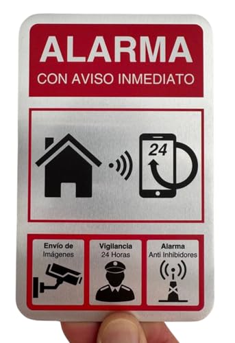 LEIASA | Cartel Videovigilancia - 9x14 cm - Aluminio - Grosor 0.8 mm - Señal Zona Videovigilada - Impresión UV - Cartel de videovigilancia - Videovigilancia homologado 9x14 cm