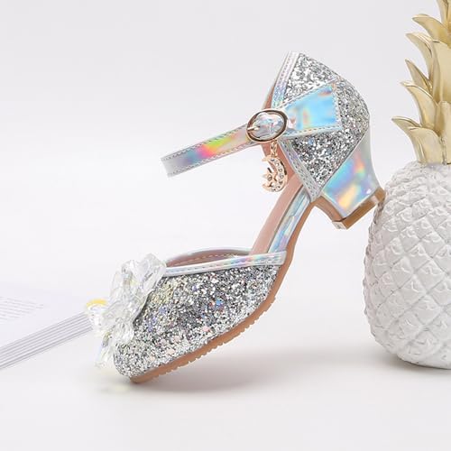 IWIHMIV Toddler Princess Shoes Girls Close Toe Ankle Straps Low Heel Dress Sandals Girls Dressy Sandals3