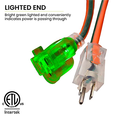 Go Green Power Inc. (Gg-13800) 14/3 Sjtw Outdoor Extension Cord, Lighted Extension Cord, 100 Ft #TOP3