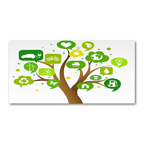 Tableau sur toile 120x60 cm vert motif arbre écologique Tulup